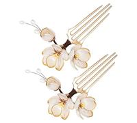 LRXIYODE 2 Unidades Lotus Hair Comb Vintage Chinese Style Hairpin Ancient Style Floral Side Hair Accessories For Hanfu Traditional Hairstyles