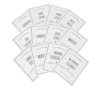 LRXIYODE 24 piezas Etiquetas Impermeables para Botes de Gel y Champú Adhesivos Organizadores para Botellas Unidades Accesorios de Viaje para Baño