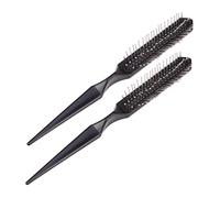 LRXIYODE 2Piezas Cepillo de Peluca Punta Puntiaguda y Antienredos Extensiones Pelucas Color Negro