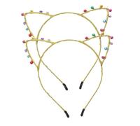 LRXIYODE 2piezas Diadema Orejas de Gato y Campanas Exquisita Diadema para Mujer Tocado de Cosplay Accesorio para Fotos para Fiestas de Disfraces y Celebraciones