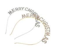 LRXIYODE 2piezas Diademas Letras y Gemas De Imitación Diseño Feliz Navidad Accesorios Navideños Cabello Para Fiestas De Año