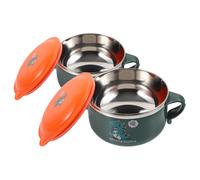 LRXIYODE 2piezas Tazón De Ramen Infantil De Acero Inoxidable Con Diseño De Aislante y Hermético Para Comidas y Almuerzos Movimiento