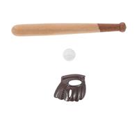 LRXIYODE 3 Juegos Miniature Dollhouse Baseball Accessories Realistic Wooden Bat Glove Ball For Collectors Craft Decorations and Educational Displays