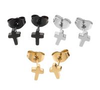 LRXIYODE 3 Pares Pendientes de Unisex Cruz Minimalista de y Hipoalergénicos Pendientes Pequeños para Cartílago de Mujer y Hombre Joyería Urbana para Uso Diario