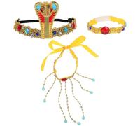 LRXIYODE 3 Piezas Accesorios Egipcios para Mujer Diadema Serpiente Ajustable Pulseras Ligeras Cinturón Cleopatra para Disfraces de Carnaval y Fiestas Temáticas
