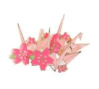 LRXIYODE 3 Piezas Broches Origami Grulla Japonesa Enamel Pin Kawaii Cherry Blossom Pin Metal para Abrigos Bufandas Mochilas Accesorios Diario Fiesta
