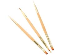 LRXIYODE 3 Piezas doble cabezal nail brush herramienta x cepillo para uñas Herramienta de formación de uñas bolígrafo para diseño pluma del arte Khaki