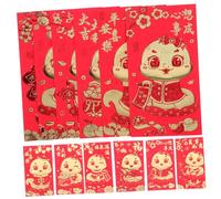 LRXIYODE 36 Piezas Sobres Rojos Tradicionales Año Bolsillos para Dinero Diseño Chino Fuelle Rojo Chino Año Serpiente Regalos
