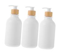 LRXIYODE 3piezas Botella De Limpieza Pet De Dispensador De Champú Bomba Organizador De Almacenamiento Color Blanco Mate Para Baño y Cocina