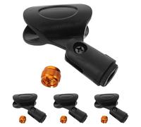 LRXIYODE 4 Juegos Clips de Micrófono con Adaptadores de Tornillo Soporte Ajustable para Micrófonos de Mano Clips Antideslizantes para Estudio y Entrevistas