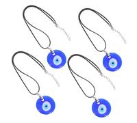 LRXIYODE 4 Piezas Collar Ojo Turco Azul de Vidrio Collar de Protección con Amuleto Diseño Redondo para Hombre y Mujer Joyería Atractiva y Resistente para Uso Diario