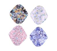 LRXIYODE 4 piezas Compresas Reutilizables Bambú Lavables Almohadillas Higiénicas Ecológicas y Duraderas para Mujeres Toallas Sanitarias con Botón para Ciclo Menstrual