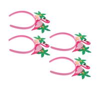 LRXIYODE 4 Piezas Diademas Flamenco Tropicales con Flores y Palmeras para Fiesta Hawaiana Carnaval Luau Accesorios Divertidos