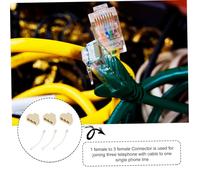 LRXIYODE 4 piezas Divisor Teléfono Caja Repartidora Entrada Salidas Conector para Línea Fija Compatible con Fax y Teléfono Material Plástico Resistente para Hogar y Oficina