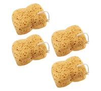 LRXIYODE 4 Piezas Esponjas de Baño Corporal Naturales de Panal 4 Unidades, Exfoliante Reutilizable de Esponja Vegetal para Limpieza Profunda y Secado Rápido, Adecuado para Ducha y