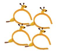 LRXIYODE 4 Piezas Giraffe Makeup Headbands Soft Plush Cartoon Animal Hair Hoops For Women Face Washing Spa Skincare Festival Party