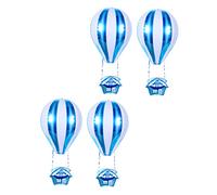 LRXIYODE 4 Piezas Globos de Lámina Aluminio Diseño Globo Aerostático Azul para Fiestas Cumpleaños Shower Decorativos