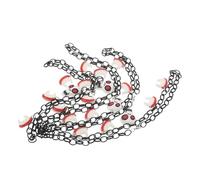 LRXIYODE 4 Piezas Halloween Choker Necklace With Ghost Skull Teeth Pendants Adjustable Lightweight Jewelry For Stage Performance And Costume Accessories