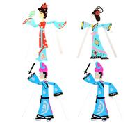 LRXIYODE 4 Piezas Kit de Manualidades DIY Títeres de Sombras Tradicionales Chinas Juguetes para Material de Arte para Pintar y Aprender Cultura para Educación Temprana y Actividades