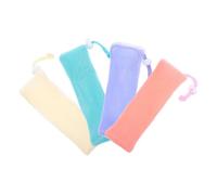 LRXIYODE 4 piezas Unidades Bolsas de Malla para Jabón Espumante Exfoliantes Secado Rápido Accesorios para Baño y Lavado Facial Colores Surtidos