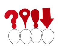 LRXIYODE 4piezas Pzas Diademas De Símbolos Divertidos Flecha Signos Exclamación Interrogación Para Mujer Accesorios Fiesta Carnaval Cotillón