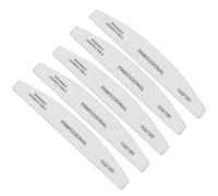 LRXIYODE 5 Limas de Uñas Profesional Forma Media Luna 100/180, Bloque Pulidor Eva y Esmeril, Tamaño 178x28x4 Mm, Paquete de 5 para Manicura y Pedicura en Salones y Uso Personal