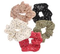 LRXIYODE 5 piezas Coleteros con Diseño de Lunares Accesorios de Cabello para Mujeres Banda Elástica de Satén Paquete Múltiple para Diario y Fiestas