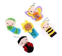 LRXIYODE 5 Piezas Conjunto de Títeres de Dedos de Animales de Peluche Coloridos para Narración de Cuentos Juguete Educativo