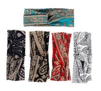 LRXIYODE 5 piezas Diademas Bohemias para Mujer Cinta Pelo Elástica Cruzada Anudada para Yoga Fitness y Uso Diario Accesorio Ligero y Transpirable para Peinados y Fotos Color Aleatorio