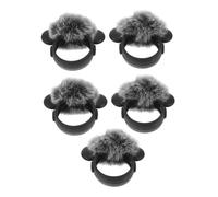 LRXIYODE 5 Piezas Furry Lavalier Microphone Windscreen Windproof Mic Cover Muff Protector Dust Spray Resistant Portable Wireless Mic Shield For Audio Recording