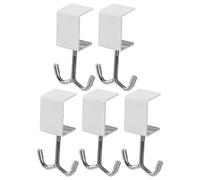 LRXIYODE 5 Piezas Gancho Taladro Blanco Escritorio Multifuncional de Hierro u Estructura Reforzada y Ajuste sin Uso en Casa Oficina
