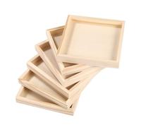 LRXIYODE 6 Bandejas de Madera para Almacenamiento y Clasificación de Rompecabezas 3D, Palets Ecológicos de Madera Natural para Bloques, Organizadores Prácticos para Juego y Manualidades