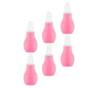 LRXIYODE 6 Piezas Limpiador para Ñiño de Silicona, Aspirador Manual de Succión Eficaz para Mucosidad, Cuidado Seguro y Cómodo para Recién Nacidos, Accesorio Rosa para Uso Diario