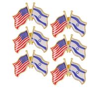 LRXIYODE 6 Piezas Pin de Solapa en Aleación de Zinc Bandera de Israel y Estados Unidos Brillo Duradero y Diseño para Ocasiones Obsequios y Patrióticos