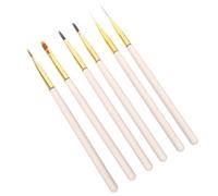 LRXIYODE 6 Piezas Pinceles para Arte de Uñas Kit Multifuncional con Pinceles Detalle Fino para Manicura Herramientas para Dibujo y Degradado Cepillos de Polvo para Nail Art para Salón y Uso