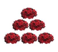 LRXIYODE 6 Pinzas el Pelo con Flores de Tela de Peonía Extragrandes de 4 Pulgadas, Color Vino Tinto, Accesorios Decorativos para Boda, Fiesta y Adornos de Sombreros