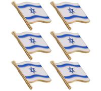 LRXIYODE 6piezas Broches Israelíes de Solapa Pin de Bandera Decorativo para Mochilas Bolsos y Ropa Pin de Solapa de Aleación para Fiesta