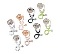 LRXIYODE 8 Piezas Broches de Aleación con Diseño de Estetoscopio para Enfermeras y Médicos Accesorios Temáticos para Disfraces y Uniformes