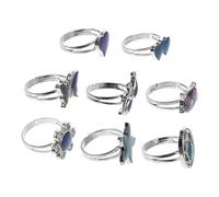 LRXIYODE 8piezas Anillo De Cambio De Color Ajustable Para Mujeres y Niño Niña De Anillos De Estado De Ánimo Diseño De Animales y Formas Divertidas
