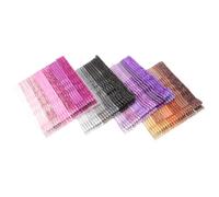 LRXIYODE 96piezas Horquilla Brillantina Polvo De Metal Cabello Pinzas Pelo Barniz Para Hornear Colores Dorados Rosas Moradas y Negras Por Hoja Para Fiesta y Uso Diario