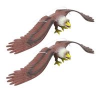 LRXIYODE Adorno Realista de Águila para Jardín de Plástico Marrón, 2 Piezas Acabado Brillante y Diseño Elegante para Ahuyentar Pájaros en Árboles