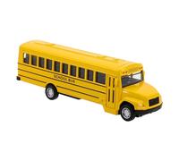 LRXIYODE Autobús Escolar Juguete Inercia para Niños Pequeños, Modelo Tamaño Medio, Vehículo Metálico Amarillo, Juguete Educativo para Juego Interior y Exterior, Pack Individual