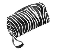 LRXIYODE Bolsa de Aseo Portátil con Patrón de Cebra Organizador de Maquillaje de Gran Capacidad Bolsa de Viaje Ligera y Colgante para Cosméticos y Accesorios de Tocador