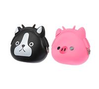 LRXIYODE Bolsa De Cambio De Silicona Monedero Dibujos Animados, 2 Piezas Diseño Animal, Material Silicona Flexible, Tamaño Pequeño, Uso Femenino para Accesorios y Viaje