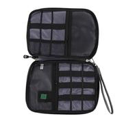 LRXIYODE Bolsa Organizadora Cables y Accesorios Digitales Multifunción Negra Estuche Portátil con Compartimentos para Auriculares Cargador y Cable Cierre con Cremallera para Viaje y Uso