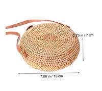 LRXIYODE Bolso Bandolera de Ratán Redondo para Mujer Bolso Artesanal Casual Mini Bolsa de Hombro Diagonal para Verano y Playa Diseño y Versátil
