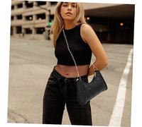 LRXIYODE Bolso Bandolera Mujer con Bordado Geométrico Compacto y Bolso Cruzado con Cadena para Móvil Cartera Casual de Gran Capacidad para Diario y