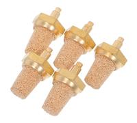LRXIYODE Boquilla de Filtro de Cobre M5 para Máquina de Niebla de Escenario, Silenciador Neumático Piedra de Burbujas, Accesorio de Reducción de Ruido para Tubos, Pack de 5 Piezas