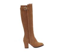 LRXIYODE Botas Altas de Tacón para Mujer Otoño Invierno con Cremallera Lateral Diseño Estilizado Tipo Caballero Material Resistente y Antideslizante Color Marrón