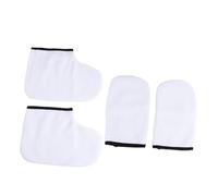 LRXIYODE Botines 4 Piezas y Manoplas para Manos de Parafina Pies Mejorar la Absorción de Poliéster y Franela para Mantener el Calor en Tratamientos de Parafina en Casa